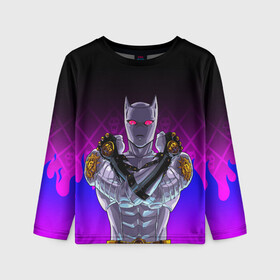 Детский лонгслив 3D с принтом JOJO / KILLER QUEEN / КОРОЛЕВА УБИЙЦА / FIRE STYLE в городе Новоалтайск, 100% полиэстер | длинные рукава, круглый вырез горловины, полуприлегающий силуэт
 | adventure | fire | jojo | jojos bizarre | jojos bizarre adventure | killer queen | yare yare daze | аниме | джоджо | манга | огонь | яре яре дазе
