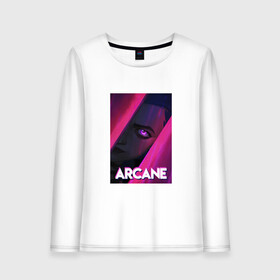 Женский лонгслив хлопок с принтом Arcane (Neon) в городе Новоалтайск, 100% хлопок |  | arcane | jinx | league of legends | neon | рисунок
