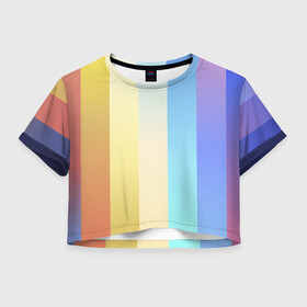 Женская футболка Crop-top 3D с принтом Полосатик в городе Новоалтайск, 100% полиэстер | круглая горловина, длина футболки до линии талии, рукава с отворотами | геосетри | градиент | линии | минимализм | полосы