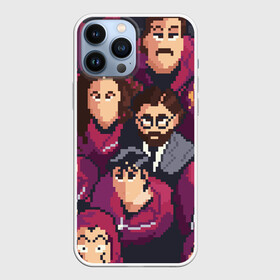 Чехол для iPhone 13 Pro Max с принтом БУМАЖНЫЙ ДОМ ПИКСЕЛИ | LA CASA DE PAPEL в городе Новоалтайск,  |  | bella ciao | la casa de papel | бумажный дом | ла каса де | ла каса де папель | ла каса де пепел | лакаса | сериал | фильм