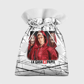 Подарочный 3D мешок с принтом СЕРИАЛ БУМАЖНЫЙ ДОМ LA CASA DE PAPEL BELLA CIAO в городе Новоалтайск, 100% полиэстер | Размер: 29*39 см | bella ciao | la casa de papel | бумажный дом | ла каса де | ла каса де папель | ла каса де пепел | лакаса | сериал | фильм