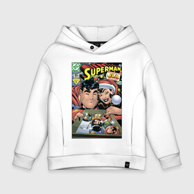 Детское худи Oversize хлопок с принтом Супермен и Лоис (обложка Superman 165) в городе Новоалтайск, френч-терри — 70% хлопок, 30% полиэстер. Мягкий теплый начес внутри —100% хлопок | боковые карманы, эластичные манжеты и нижняя кромка, капюшон на магнитной кнопке | 000130 | 003438 | christmas | dc | dc comics | holidays | lois lane | new year | peace | superman | диси | комиксы | лоис | лоис лейн | новый год | праздник | рождество | супермен