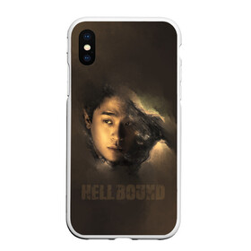 Чехол для iPhone XS Max матовый с принтом Hellbound персонаж в городе Новоалтайск, Силикон | Область печати: задняя сторона чехла, без боковых панелей | дым | монстор | надпись | название | персонаж