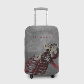 Чехол для чемодана 3D с принтом Hellbound Новая истина в городе Новоалтайск, 86% полиэфир, 14% спандекс | двустороннее нанесение принта, прорези для ручек и колес | дым | надпись | скелет | текстура