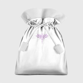 Подарочный 3D мешок с принтом Стрекоза Violet Neon Theme в городе Новоалтайск, 100% полиэстер | Размер: 29*39 см | воздух | для девочек | для женщин | женские | красные | крылья | лес | лето | насекомые | неон | неоновые рисунки | полет | природа | светящиеся | стрекоза