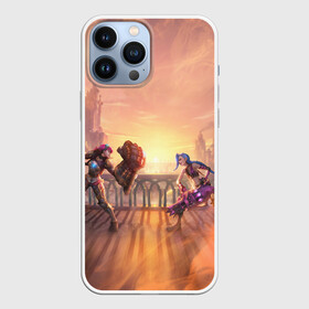Чехол для iPhone 13 Pro Max с принтом Рыжая Вай Vs Синеголовая Джинкс в городе Новоалтайск,  |  | arcane | arcane league of legends | cartoon | jinx | league of legends | mult | stim punk | stimpunk | vay | way | аркеин | аркейн | вай | джинкс | мульт | мультик | паудер | порох | психопатка | рыжая | синеголовая | синий хвост | стим панк |