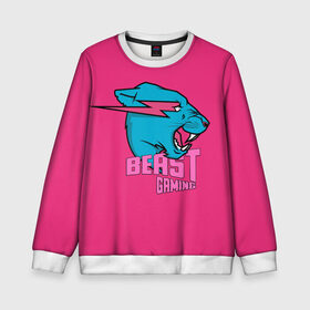 Детский свитшот 3D с принтом Mr Beast Gaming Full Print (Pink edition) в городе Новоалтайск, 100% полиэстер | свободная посадка, прямой крой, мягкая тканевая резинка на рукавах и понизу свитшота | gamer | games | gaming | mr beast | mrbeast | youtube | блогеры | игры | мистер бист | ютуберы