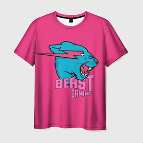 Мужская футболка 3D с принтом Mr Beast Gaming Full Print (Pink edition) в городе Новоалтайск, 100% полиэфир | прямой крой, круглый вырез горловины, длина до линии бедер | gamer | games | gaming | mr beast | mrbeast | youtube | блогеры | игры | мистер бист | ютуберы