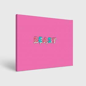 Холст прямоугольный с принтом Mr Beast Donut (Pink edition) в городе Новоалтайск, 100% ПВХ |  | arts | mr beast | mrbeast | youtube | арты | блогеры | мистер бист | прикольные надписи | ютуб | ютуберы