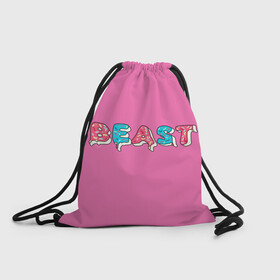 Рюкзак-мешок 3D с принтом Mr Beast Donut (Pink edition) в городе Новоалтайск, 100% полиэстер | плотность ткани — 200 г/м2, размер — 35 х 45 см; лямки — толстые шнурки, застежка на шнуровке, без карманов и подкладки | Тематика изображения на принте: arts | mr beast | mrbeast | youtube | арты | блогеры | мистер бист | прикольные надписи | ютуб | ютуберы