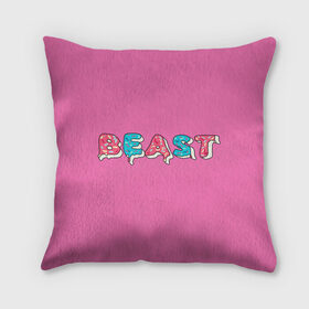 Подушка 3D с принтом Mr Beast Donut (Pink edition) в городе Новоалтайск, наволочка – 100% полиэстер, наполнитель – холлофайбер (легкий наполнитель, не вызывает аллергию). | состоит из подушки и наволочки. Наволочка на молнии, легко снимается для стирки | arts | mr beast | mrbeast | youtube | арты | блогеры | мистер бист | прикольные надписи | ютуб | ютуберы