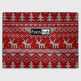 Плед 3D с принтом Porn Hub новогодний в городе Новоалтайск, 100% полиэстер | закругленные углы, все края обработаны. Ткань не мнется и не растягивается | deer | holiday | new year | pattern | новый год | олень | праздник | узор