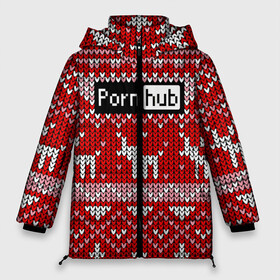 Женская зимняя куртка Oversize с принтом Porn Hub новогодний в городе Новоалтайск, верх — 100% полиэстер; подкладка — 100% полиэстер; утеплитель — 100% полиэстер | длина ниже бедра, силуэт Оверсайз. Есть воротник-стойка, отстегивающийся капюшон и ветрозащитная планка. 

Боковые карманы с листочкой на кнопках и внутренний карман на молнии | deer | holiday | new year | pattern | новый год | олень | праздник | узор