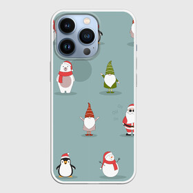 Чехол для iPhone 13 Pro с принтом Новый Гoд в городе Новоалтайск,  |  | Тематика изображения на принте: 2022 | гном | год | дед | зима | мишка | мороз | новый | пингвин | праздик | рождество | снеговик | узор