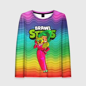 Женский лонгслив 3D с принтом Радужная Лола BrawlStars в городе Новоалтайск, 100% полиэстер | длинные рукава, круглый вырез горловины, полуприлегающий силуэт | brawl | brawl stars | brawlstars | lola | бравл | бравлстарс | лола | лоли | разрушитель