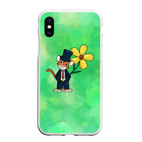 Чехол для iPhone XS Max матовый с принтом Тигр с цветком в городе Новоалтайск, Силикон | Область печати: задняя сторона чехла, без боковых панелей | Тематика изображения на принте: 2022 | год тигра | новый год | новый год 2022 | символ года | тигр | тигренок | тигрица | тигры