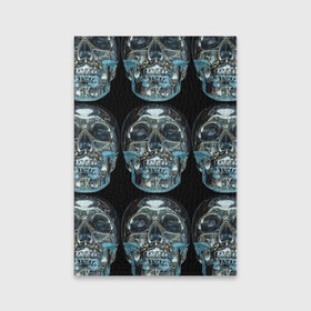 Обложка для паспорта матовая кожа с принтом Skulls pattern 2028 в городе Новоалтайск, натуральная матовая кожа | размер 19,3 х 13,7 см; прозрачные пластиковые крепления | fashion | future | pattern | skull | vanguard | авангард | будущее | мода | стекло | узор | череп