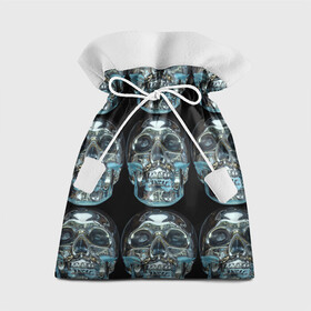 Подарочный 3D мешок с принтом Skulls pattern 2028 в городе Новоалтайск, 100% полиэстер | Размер: 29*39 см | Тематика изображения на принте: fashion | future | pattern | skull | vanguard | авангард | будущее | мода | стекло | узор | череп