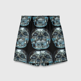 Детские спортивные шорты 3D с принтом Skulls pattern 2028 в городе Новоалтайск,  100% полиэстер
 | пояс оформлен широкой мягкой резинкой, ткань тянется
 | fashion | future | pattern | skull | vanguard | авангард | будущее | мода | стекло | узор | череп