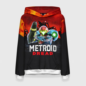 Женская толстовка 3D с принтом Space Fight | Metroid Dread в городе Новоалтайск, 100% полиэстер  | двухслойный капюшон со шнурком для регулировки, мягкие манжеты на рукавах и по низу толстовки, спереди карман-кенгуру с мягким внутренним слоем. | game | logo | mercurysteam | metroid | metroid dread | metroid fusion | samus aran | игра | компьютерная игра | лого | логотип | метроид | метроид дреад | мэтроид | мэтройдо дореддо | самус аран | эмблема