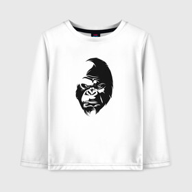 Детский лонгслив хлопок с принтом Angry Monkey Cotton Theme в городе Новоалтайск, 100% хлопок | круглый вырез горловины, полуприлегающий силуэт, длина до линии бедер | африка | бивни | горилла | животные | злая обезьяна | злой | злость | индия | настроение | неон | неоновые принты | обезьяна | природа | саванна | светящиеся | сердится | шимпанзе