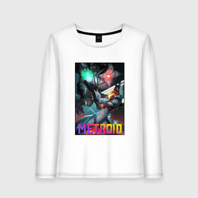 Женский лонгслив хлопок с принтом Arm Cannon | Poster | Metroid Dread в городе Новоалтайск, 100% хлопок |  | arm cannon | game | logo | mercurysteam | metroid | metroid dread | metroid fusion | samus aran | игра | компьютерная игра | лого | логотип | метроид | метроид дреад | мэтроид | мэтройдо дореддо | самус аран | эмблема