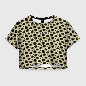 Женская футболка Crop-top 3D с принтом Шкура Леопарда (Leopard) в городе Новоалтайск, 100% полиэстер | круглая горловина, длина футболки до линии талии, рукава с отворотами | Тематика изображения на принте: jaguar | leopard | ocelot | predator | гепард | дикая кошка | животное | зверь | кот | леопард | леопардовые пятна | оцелот | хищная кошка | хищник | ягуар