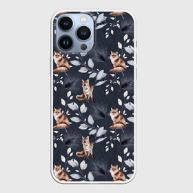 Чехол для iPhone 13 Pro Max с принтом Зимние лисички | Акварельный рисунок узор в городе Новоалтайск,  |  | animals | christmas | floral | flower | flowers | forest | fox | foxx | new year | pattern | pet | pets | watercolor | winter | акварель | акварелью | зима | искусство | кусты | лес | лесные животные | лиса | лисёнок | листва | листья | лис