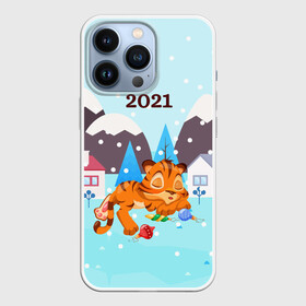 Чехол для iPhone 13 Pro с принтом Спящий тигренок в ожидании нового года в городе Новоалтайск,  |  | 2022 | год тигра | новый год | новый год 2022 | символ года | тигр | тигренок | тигрица | тигры