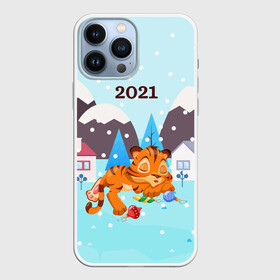 Чехол для iPhone 13 Pro Max с принтом Спящий тигренок в ожидании нового года в городе Новоалтайск,  |  | 2022 | год тигра | новый год | новый год 2022 | символ года | тигр | тигренок | тигрица | тигры