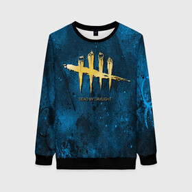 Женский свитшот 3D с принтом Dead by Daylight Golden Logo в городе Новоалтайск, 100% полиэстер с мягким внутренним слоем | круглый вырез горловины, мягкая резинка на манжетах и поясе, свободная посадка по фигуре | daylight | выживание | дед бай дейлайт | мертвы к рассвету | охотник | ужасы | хоррор