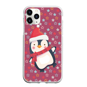 Чехол для iPhone 11 Pro Max матовый с принтом Пингвин в звездах в городе Новоалтайск, Силикон |  | Тематика изображения на принте: звезды | новый год | паттерн | пингвин | праздник