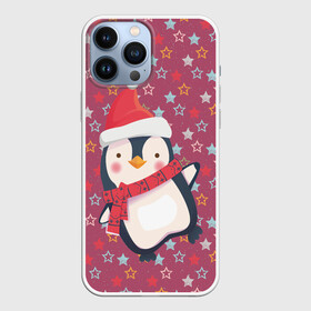 Чехол для iPhone 13 Pro Max с принтом Пингвин в звездах в городе Новоалтайск,  |  | звезды | новый год | паттерн | пингвин | праздник
