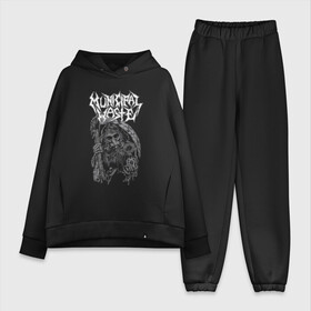 Женский костюм хлопок Oversize с принтом Municipal Waste - urban nightmare в городе Новоалтайск,  |  | crossover thrash | death | group | hype | mask | municipal waste | music | nightmare | richmond | scythe | usa | вирджиния | группа | коммунальные отходы | коса | кроссовертрэш | музыка | ночь | противогаз | сша | ха