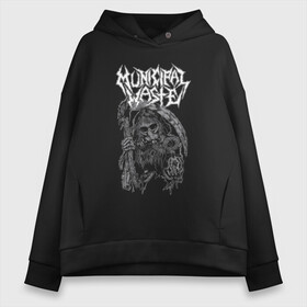 Женское худи Oversize хлопок с принтом Municipal Waste - urban nightmare в городе Новоалтайск, френч-терри — 70% хлопок, 30% полиэстер. Мягкий теплый начес внутри —100% хлопок | боковые карманы, эластичные манжеты и нижняя кромка, капюшон на магнитной кнопке | crossover thrash | death | group | hype | mask | municipal waste | music | nightmare | richmond | scythe | usa | вирджиния | группа | коммунальные отходы | коса | кроссовертрэш | музыка | ночь | противогаз | сша | ха