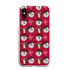 Чехол для iPhone XS Max матовый с принтом СНЕГOВИК В ЦИЛИНДРЕ в городе Новоалтайск, Силикон | Область печати: задняя сторона чехла, без боковых панелей | 2022 | год | зима | новый | праздник | рождество | снеговик | шапка
