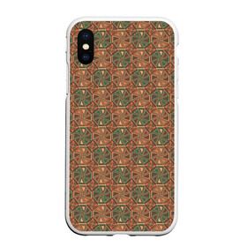 Чехол для iPhone XS Max матовый с принтом Абстракция из зеленых и оранжевых восьмиугольников в городе Новоалтайск, Силикон | Область печати: задняя сторона чехла, без боковых панелей | abstraction | circle | polygons | shapes | square | абстрактное искусство | абстракция | винтаж | зеленый | знак | искусство | квадрат | коричневый | красочный | круг | многоугольники | оранжевый | ретро | символ | стиль