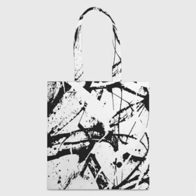 Шоппер 3D с принтом GRUNGE TRIP в городе Новоалтайск, 100% полиэстер | Плотность: 200 г/м2; Размер: 34×35 см; Высота лямок: 30 см | grunge | абстракция | граундж | грязный | кляксы | пестрый | черно белый