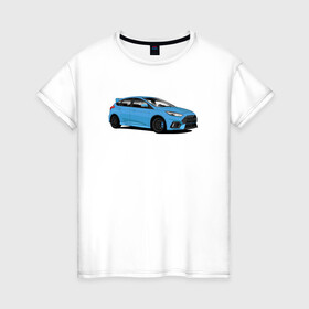 Женская футболка хлопок с принтом Ford Focus RS art в городе Новоалтайск, 100% хлопок | прямой крой, круглый вырез горловины, длина до линии бедер, слегка спущенное плечо | Тематика изображения на принте: focus | focusrs | ford | fordfocus | rs