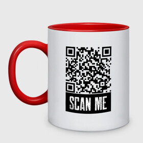 Кружка двухцветная с принтом QR Scan в городе Новоалтайск, керамика | объем — 330 мл, диаметр — 80 мм. Цветная ручка и кайма сверху, в некоторых цветах — вся внутренняя часть | coronavirus | covid | covid19 | qr code | qr код | sputnik | вакцина | вакцинация | вирус | здоровье | изоляция | иммунитет | карантин | ковид | код | корона | коронавирус | маркировка | маска | пандемия | паспорт | прививка