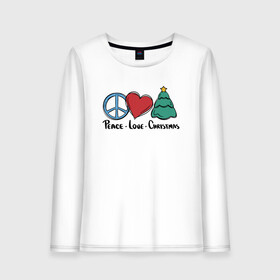 Женский лонгслив хлопок с принтом Peace Love and Christmas в городе Новоалтайск, 100% хлопок |  | art | christmas | drawing | heart | love | new year | peace | tree | арт | елка | любовь | мир | новый год | рисунок | рождество | сердце