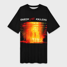 Платье-футболка 3D с принтом Live Killers  Queen в городе Новоалтайск,  |  | freddie mercury | paul rodgers | queen | quen | альбом | брайан мэй | глэм | джон дикон | квин | королева | куин | меркури | меркьюри | музыкант | мэркури | певец | песня | поп | роджер тейлор | рок группа | фаррух булсара