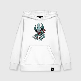 Детская толстовка хлопок с принтом Cool skull - gamer! в городе Новоалтайск, 100% хлопок | Круглый горловой вырез, эластичные манжеты, пояс, капюшен | Тематика изображения на принте: bandana | eyes | fingers | gamepad | gamer | hands | hat | skull | teeth | бандана | глаза | зубы | игрок | пальцы | руки | череп | шляпа