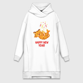 Платье-худи хлопок с принтом Happy New Year Тигренок 2022 в городе Новоалтайск,  |  | 2022 | год тигра | новый год | новый год 2022 | символ года | тигр | тигренок | тигрица | тигры