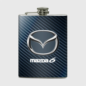 Фляга с принтом MAZDA 6 - Карбон в городе Новоалтайск, металлический корпус | емкость 0,22 л, размер 125 х 94 мм. Виниловая наклейка запечатывается полностью | Тематика изображения на принте: auto | logo | mazda | mazda 6 | moto | symbol | авто | автомобиль | гонки | знак | карбон | лого | логотип | логотипы | мазда | марка | машина | мото | символ | символы