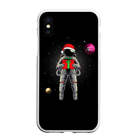 Чехол для iPhone XS Max матовый с принтом Астронавт с подарком Astronaut and Gift в городе Новоалтайск, Силикон | Область печати: задняя сторона чехла, без боковых панелей | space | астронавт | дед мороз | звезда | космонавт | космос | новый год | планета | подарок | рождество | санта