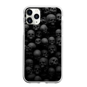 Чехол для iPhone 11 Pro Max матовый с принтом Черепа на черном в городе Новоалтайск, Силикон |  | Тематика изображения на принте: готы | мрачное | рок | черепа | черное