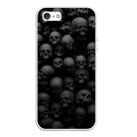 Чехол для iPhone 5/5S матовый с принтом Черепа на черном в городе Новоалтайск, Силикон | Область печати: задняя сторона чехла, без боковых панелей | готы | мрачное | рок | черепа | черное