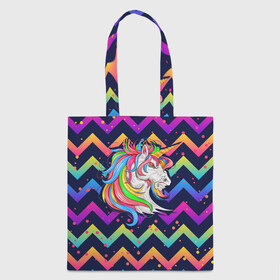Шоппер 3D с принтом Cерьезный Единорог Frowning Unicorn в городе Новоалтайск, 100% полиэстер | Плотность: 200 г/м2; Размер: 34×35 см; Высота лямок: 30 см | angry | neon | unicorn | единорог | злой | кислотный | конь | лошадь | неон | пони | радуга | радужный | сердитый | серьезный | хмурый | юникорн