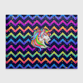 Обложка для студенческого билета с принтом Cерьезный Единорог Frowning Unicorn в городе Новоалтайск, натуральная кожа | Размер: 11*8 см; Печать на всей внешней стороне | angry | neon | unicorn | единорог | злой | кислотный | конь | лошадь | неон | пони | радуга | радужный | сердитый | серьезный | хмурый | юникорн